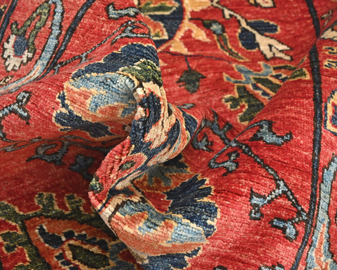 10 Feet Rusty Red Ersari Afghan Hand Knotted Veg Dye Wool Runner Rug